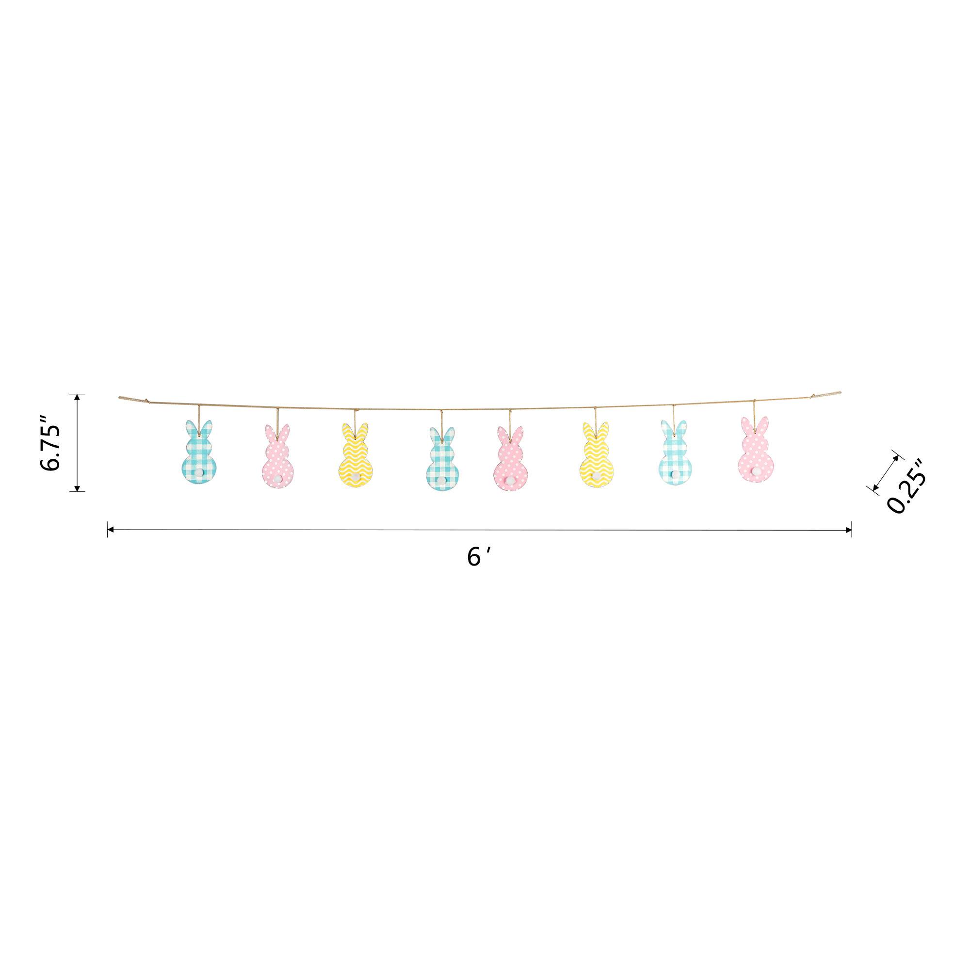 Glitzhome® 6ft. Easter Metal Bunny Garland
